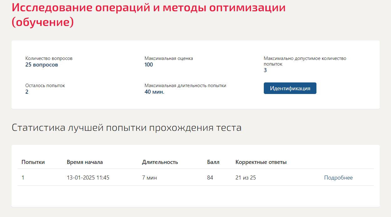 Исследование операций и методы оптимизации – 5 семестр Синергия