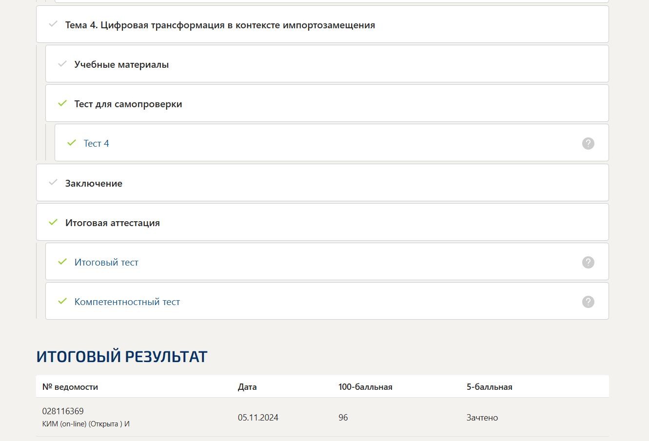Цифровая трансформация- 1 семестр Синергия