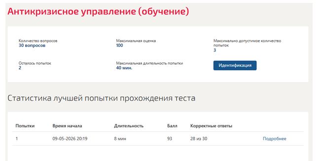 Антикризисное управление на предприятии – 6 семестр. Синергия