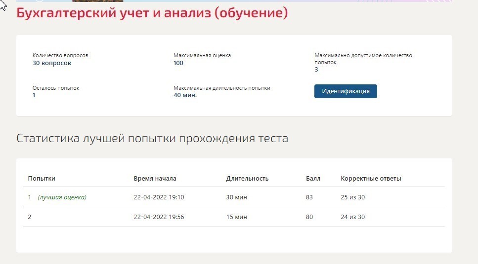 Бухгалтерский учет и анализ. Тест Синергия