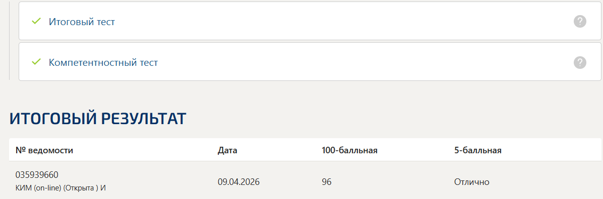 Административное право тест 11-20 итоговый и компетентностный тест Синергия 4 семестр