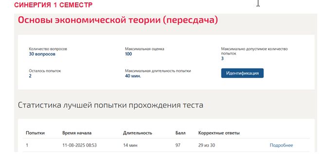 Экономическая теория. 1 семестр. Синергия