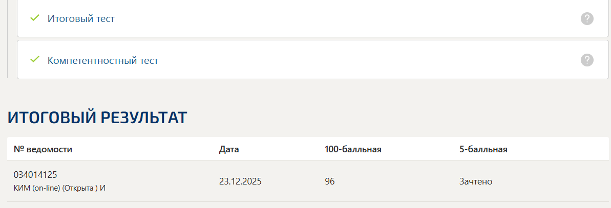 Иностранный язык в профессиональной сфере тест 1-4 итоговый и компетентностный тест Синергия 1 семестр