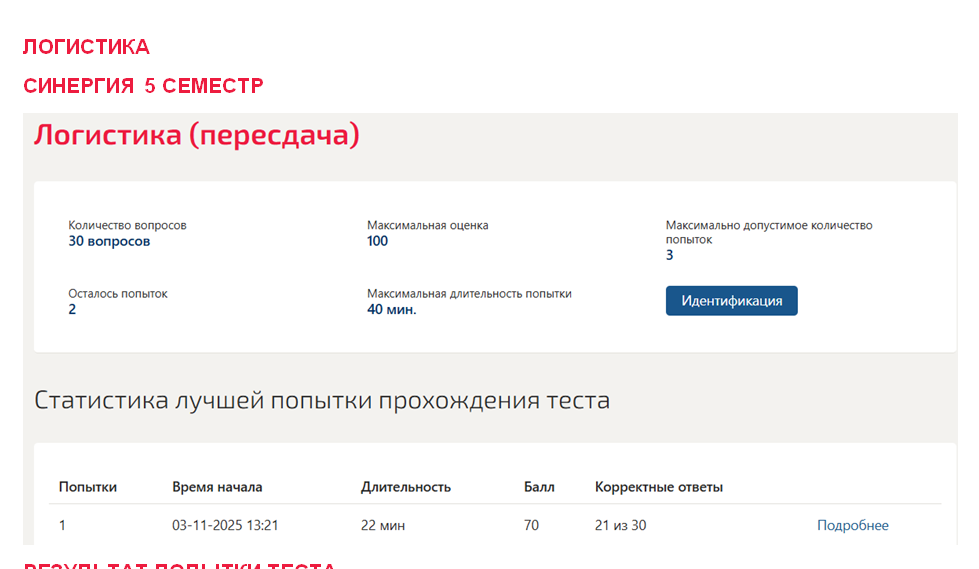 Логистика. 5 семестр. Синергия
