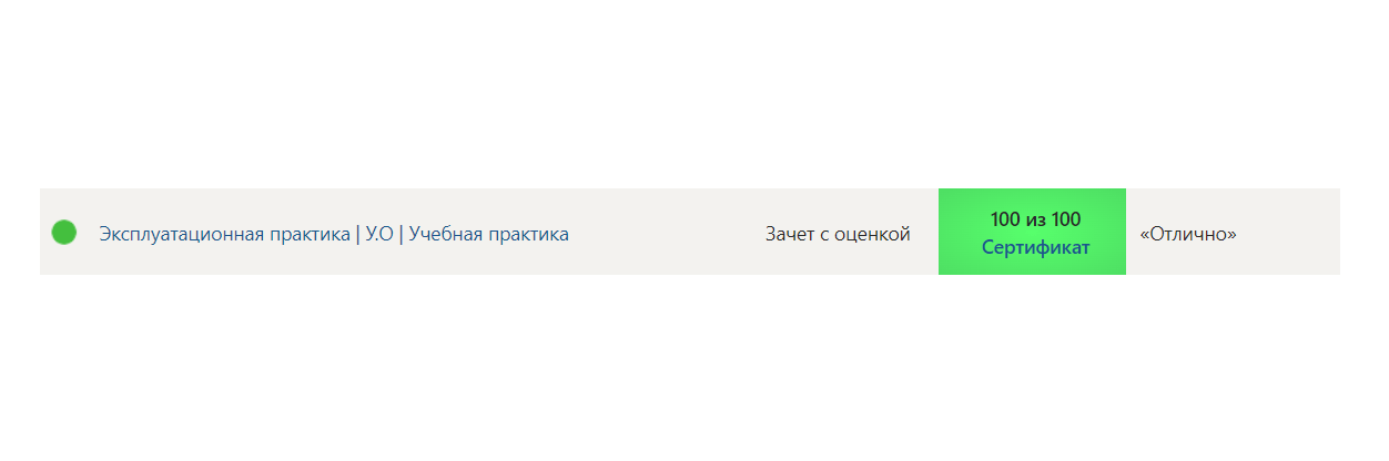 Синергия: Эксплуатационная практика У.О Учебная практика – 2-й семестр — часть 1