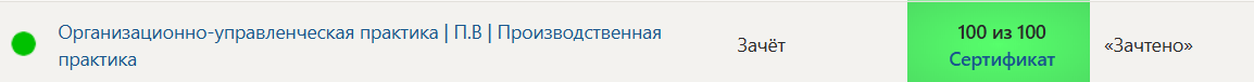 Организационно-управленческая практика | П.В | Производственная практика. 4 семестр. Синергия — часть 5